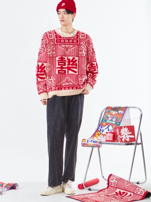 長袖圓領(lǐng)毛衣